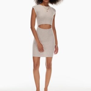 Aritzia Wilfred free cut out knit mini dress med